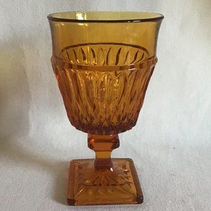 Mid-Century Amber Goblet / Stemmed Glass